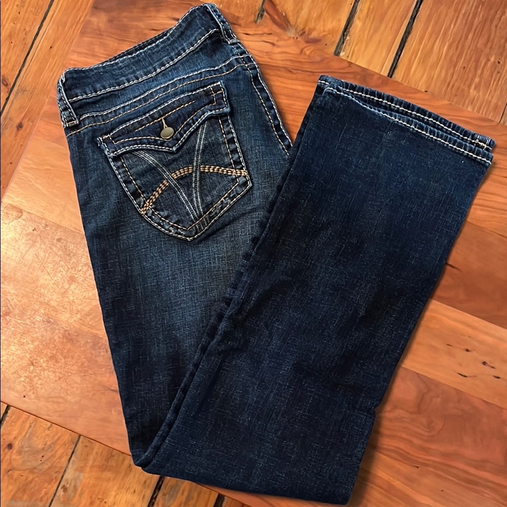 Kut from the Kloth Natalie Blue Boot Cut Jeans with Decorative Stitching